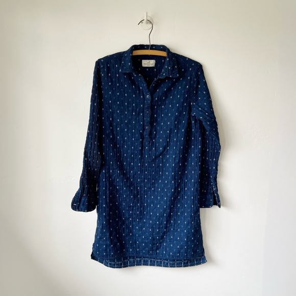 Marine Layer Indigo Blue Print Tunic Dress - Picture 1 of 4